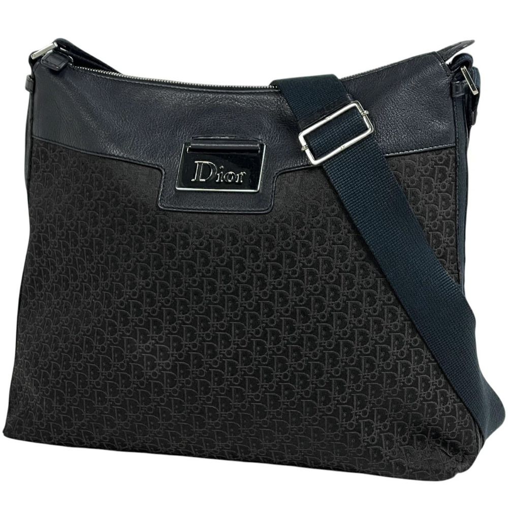 Christian Dior Trotter Shoulder Bag Street Canvas Black